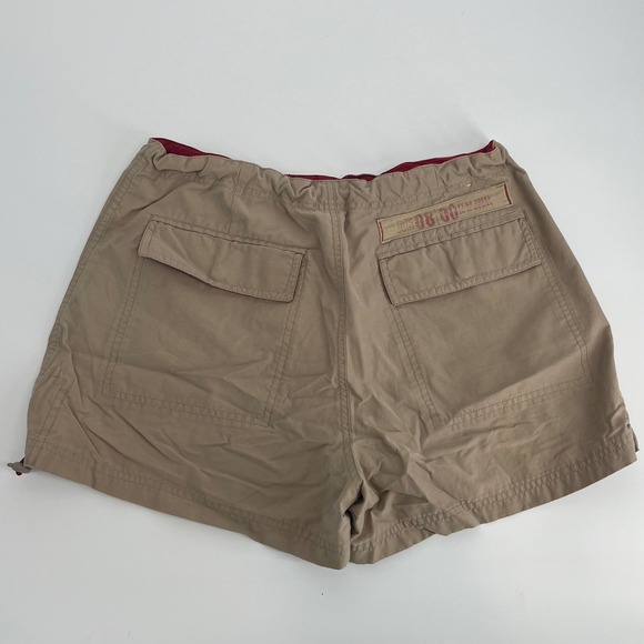 American Eagle Outfitters Khaki Cargo Shorts Women Size 12 Drawstring Waist - Picture 3 of 7